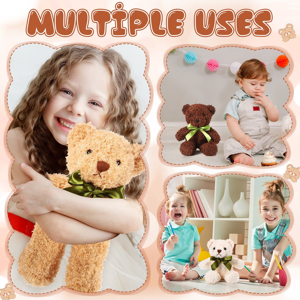 HyDren bear plush with satin bow accent for cute gift appeal