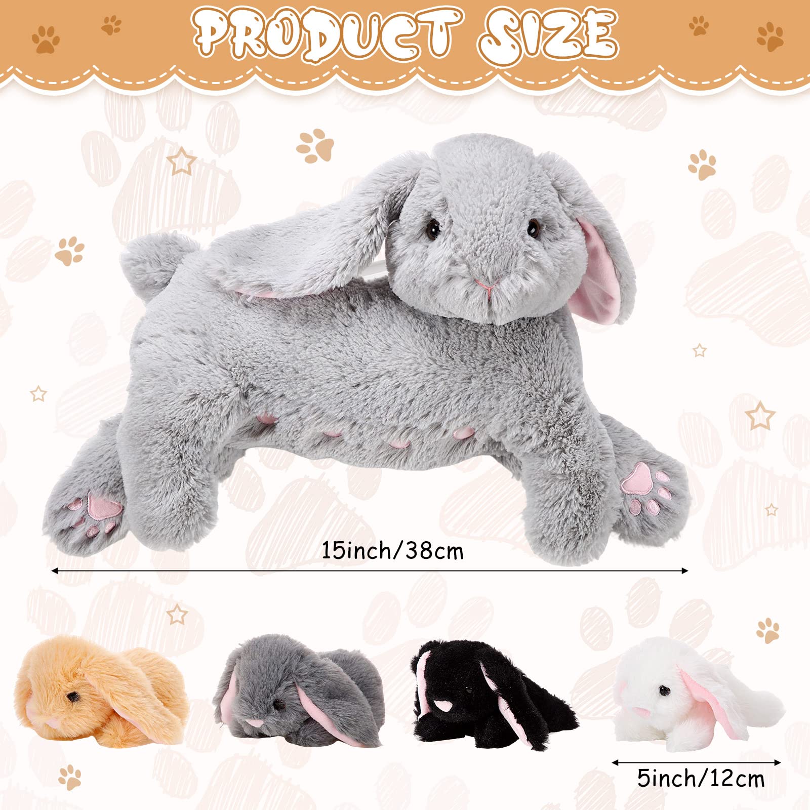 HyDren bunny four babies plush set fosters imaginative play and storytelling.