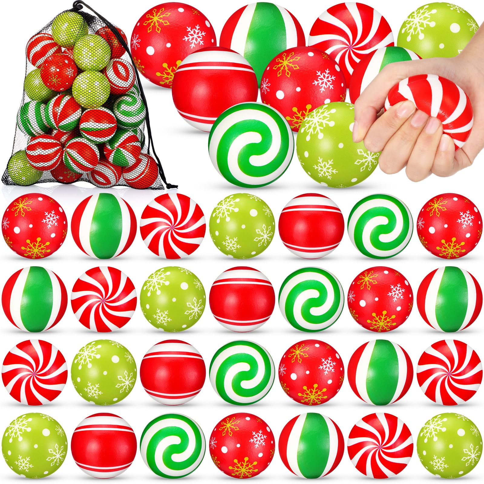 HyDren Christmas stress ball candy cane pattern for quick desk relief.