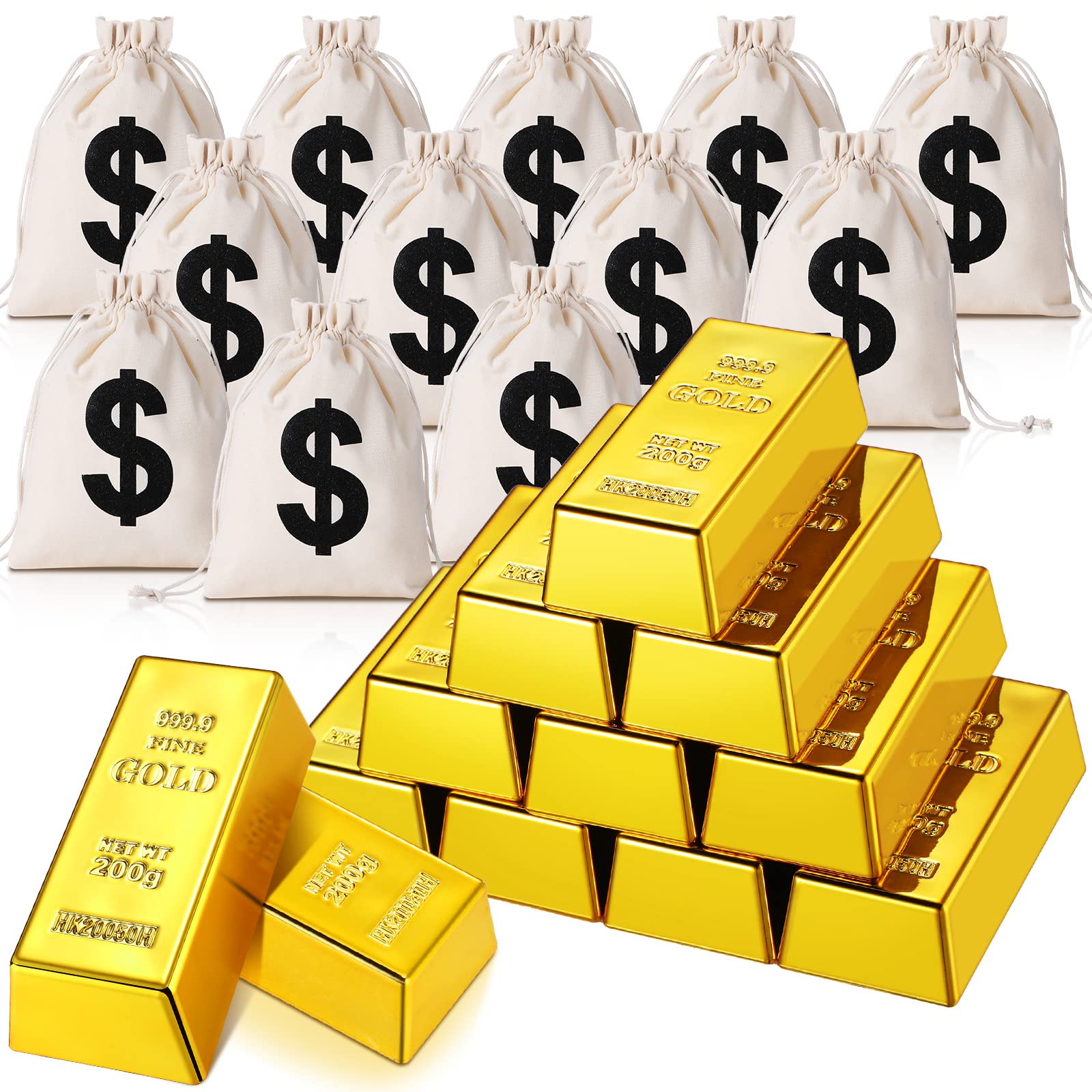 HyDren fake gold bar prop closeup with glittering finish for realistic film props.