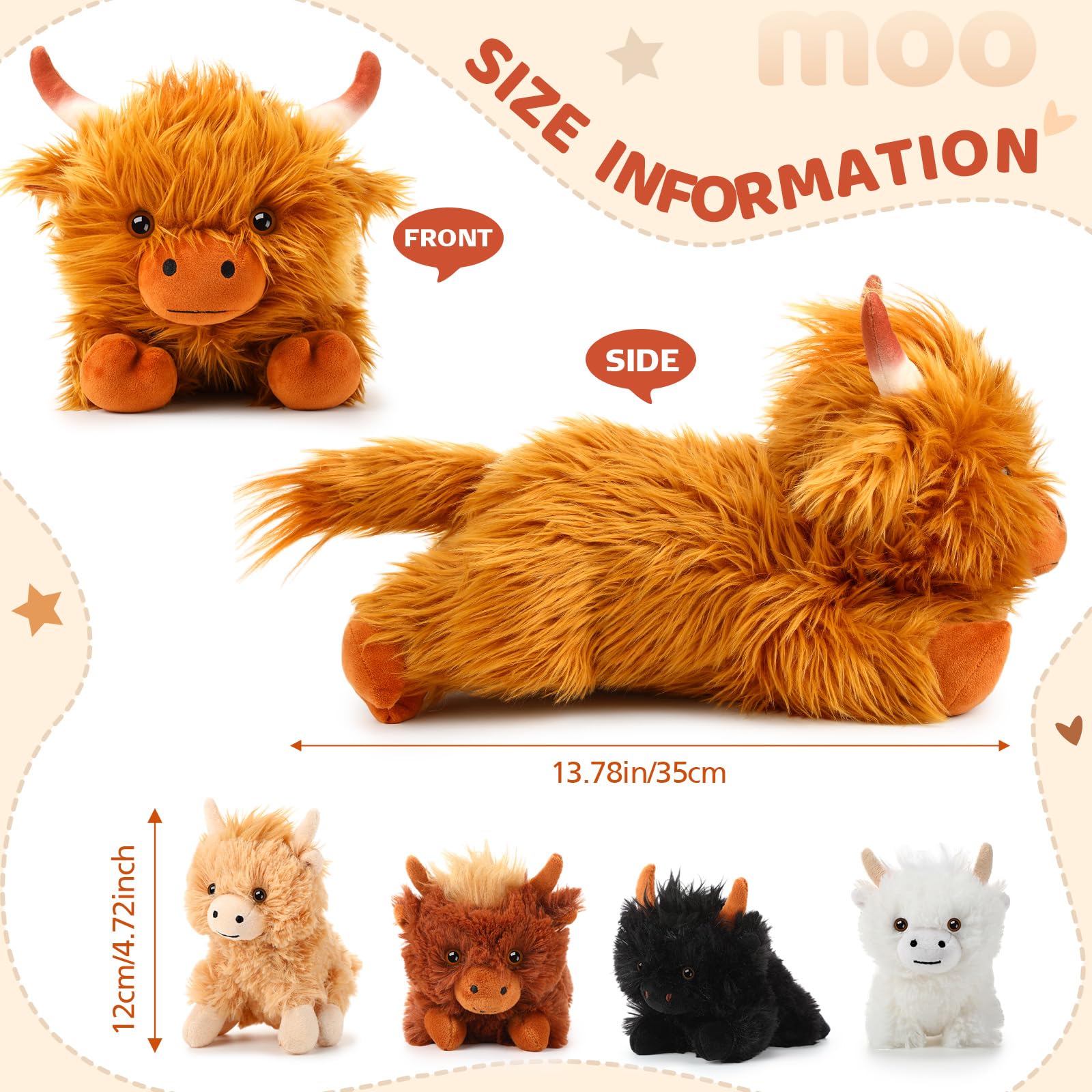 HyDren Highland Cow baby plush 1, tiny and ideal for imaginative play.