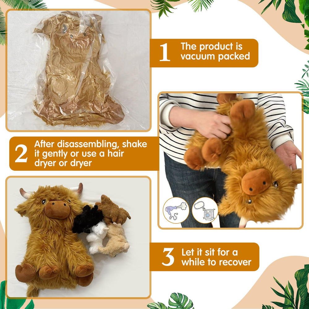 HyDren Highland cow baby plush, 4.72 inches, colorful set fuels storytelling.