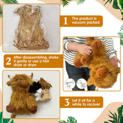 HyDren Highland cow baby plush, 4.72 inches, colorful set fuels storytelling.