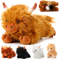 HyDren Highland Cow Mommy plush, soft cuddle companion for kids.