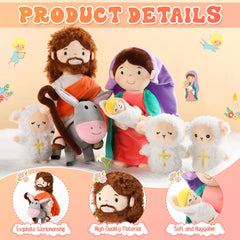 HyDren plush nativity lamb with cross embroidery adds detail and meaning