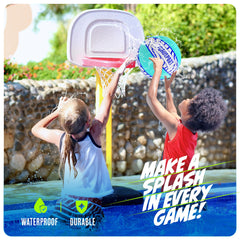 HydroSport pool basketball in action shows lightweight bounce ideal for water games.