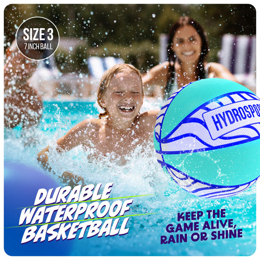 HydroSport waterproof construction demonstrates no water absorption for pool and beach play.