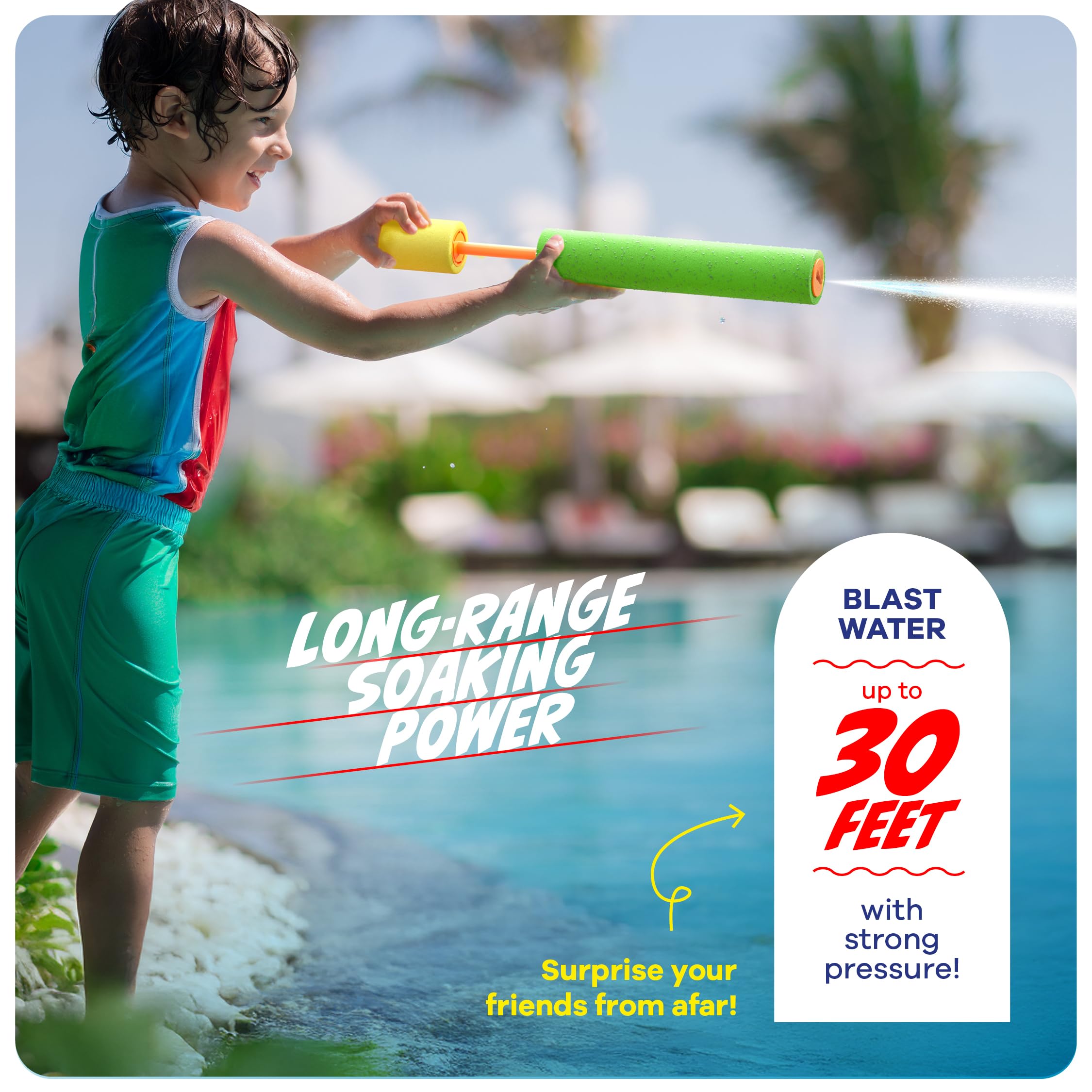 HydroSport water blaster bright colors stand out during summer water fights