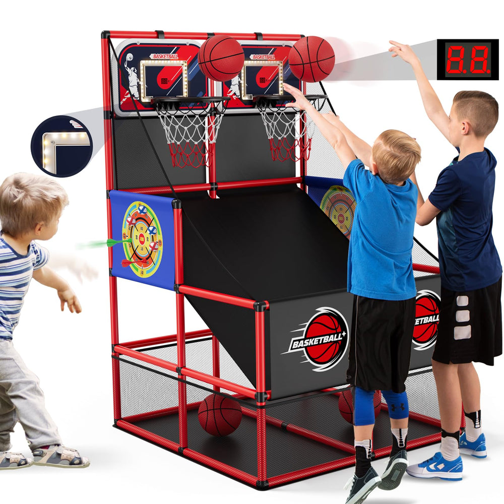 HYES 2-in-1 Dual Shot arcade game front view for family game night