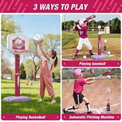 HYES adjustable-height hoop demonstrates growth with your child during play