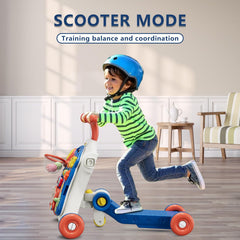 HYES blue walker includes three colorful rollers to spin and delight.