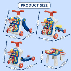 HYES blue push walker uses safe ABS material and ASTM testing.