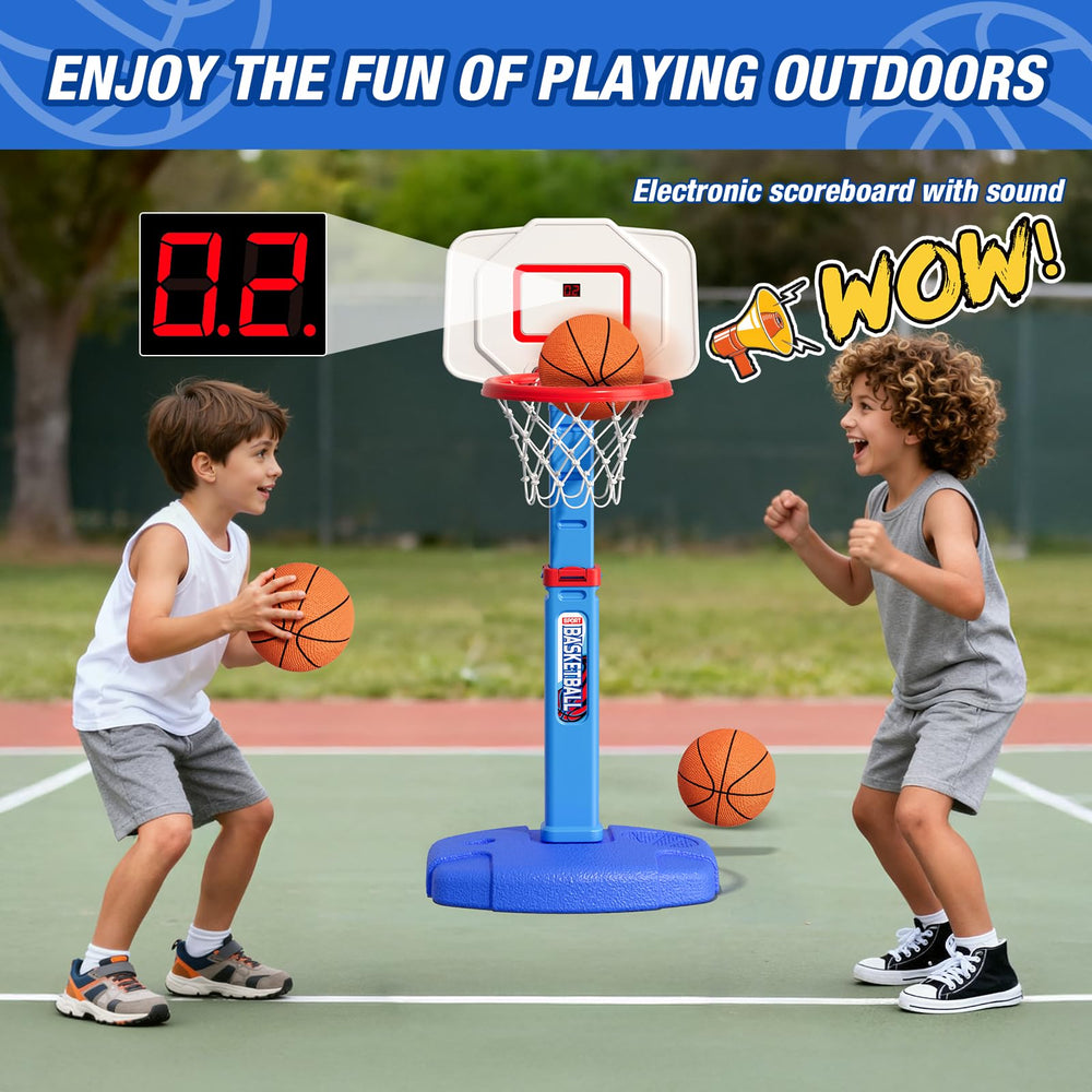 HYES adjustable-height pole with five levels to grow with kids.