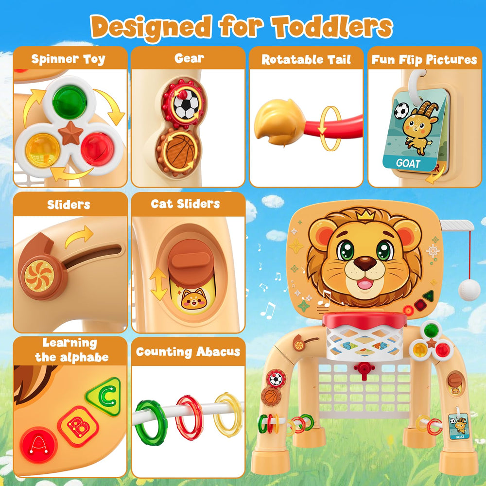 HYES alphabet and animal sounds buttons spark letter recognition and fun.