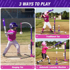 HYES baseball set auto-launcher promotes solo batting fun.