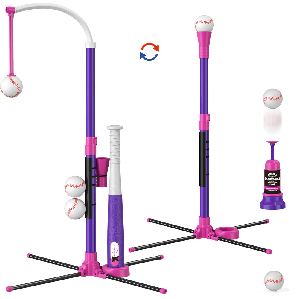 HYES baseball set hanging tee for quick outdoor practice.
