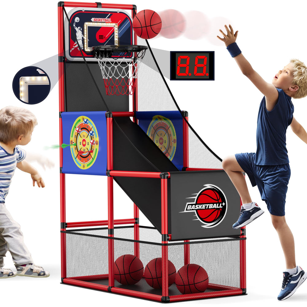 HYES basketball arcade backboard with LED score display for home play