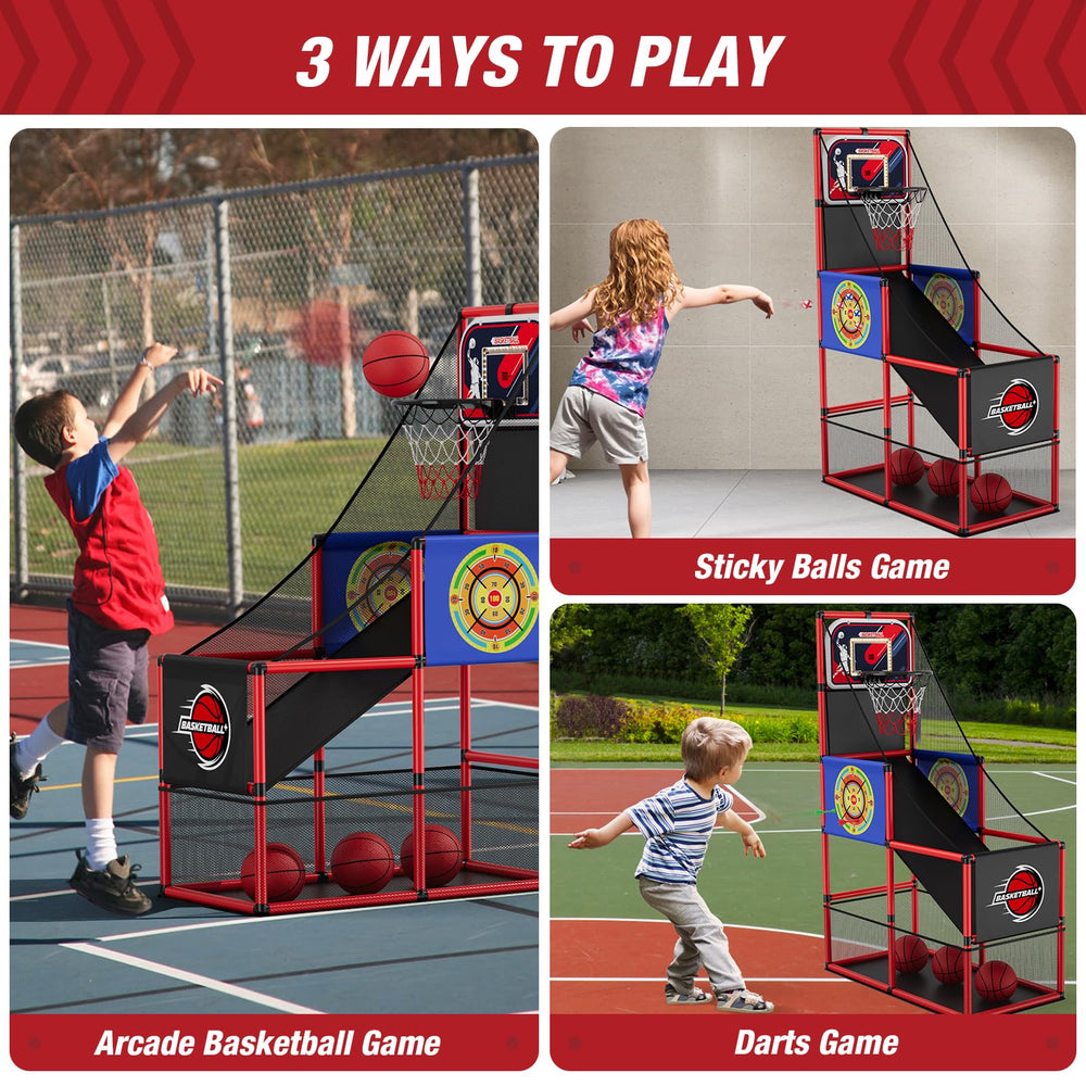 HYES arcade backboard with LED display lights up real-time scores