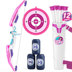 HYES bow with LED lights helps kids aim accurately at night