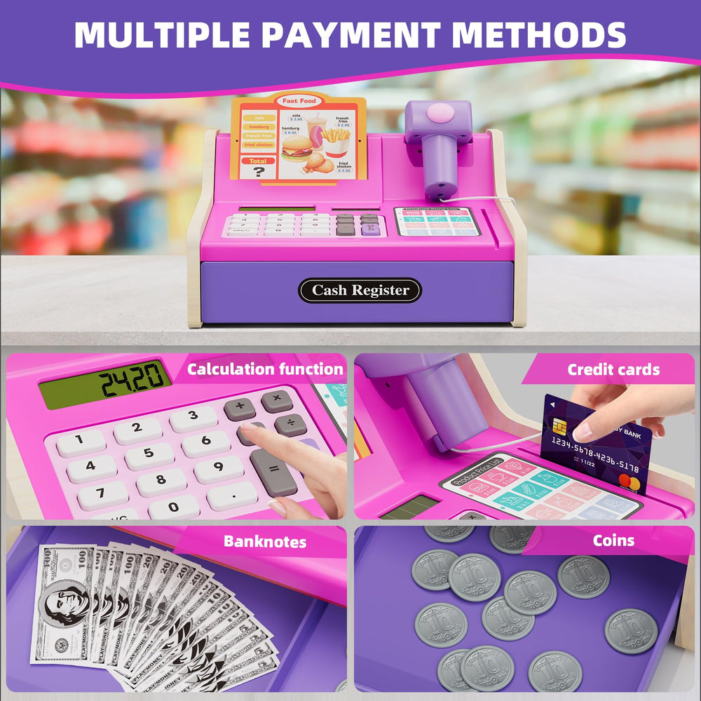 HYES pink cashier promotes colorful, interactive play for birthdays and playdates