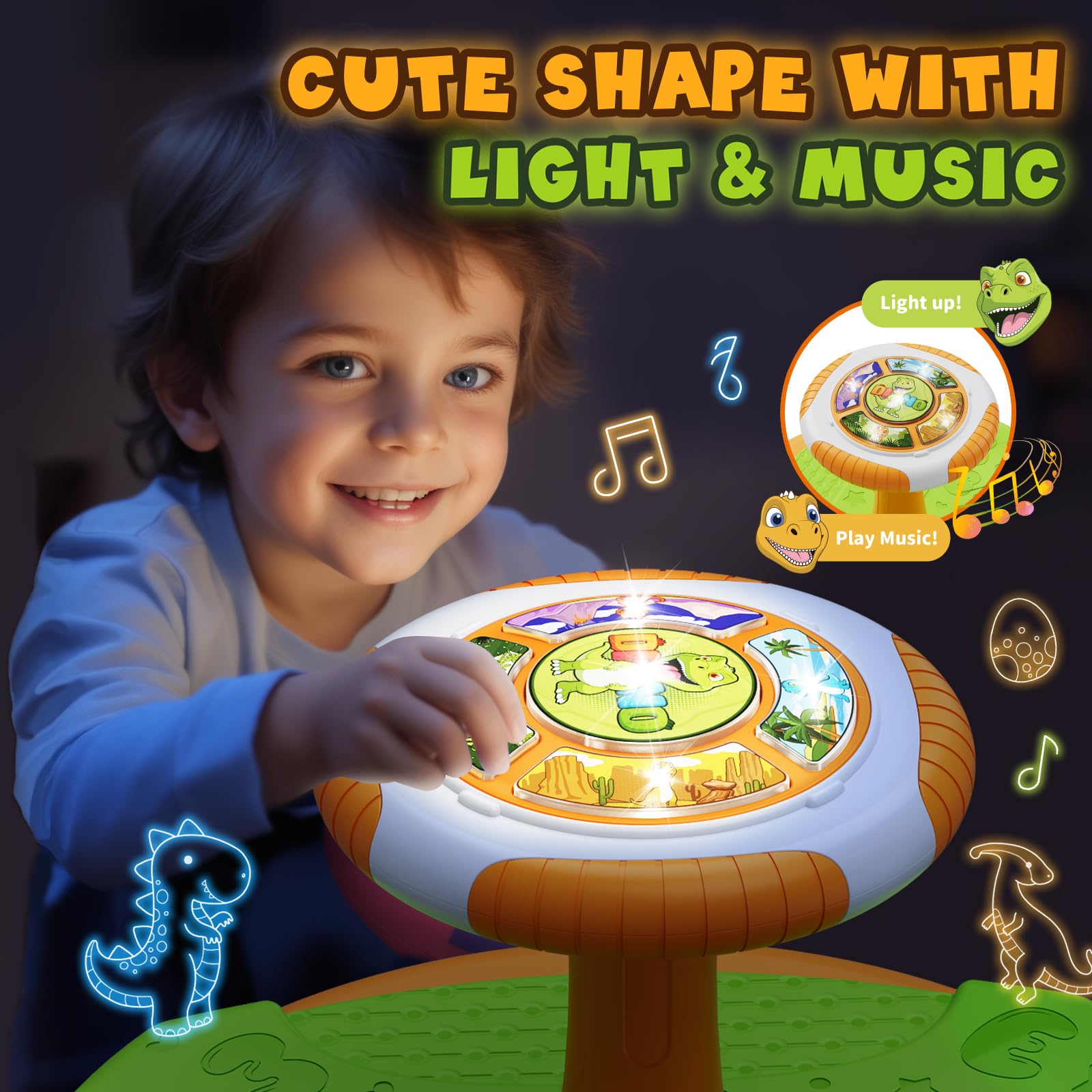 HYES Sit and Spin toy spins 360° for motor coordination practice.
