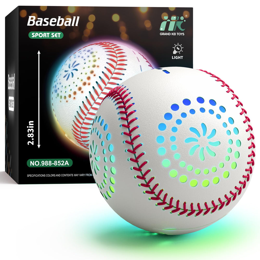 HYES glow-in-the-dark baseball shining for night play.