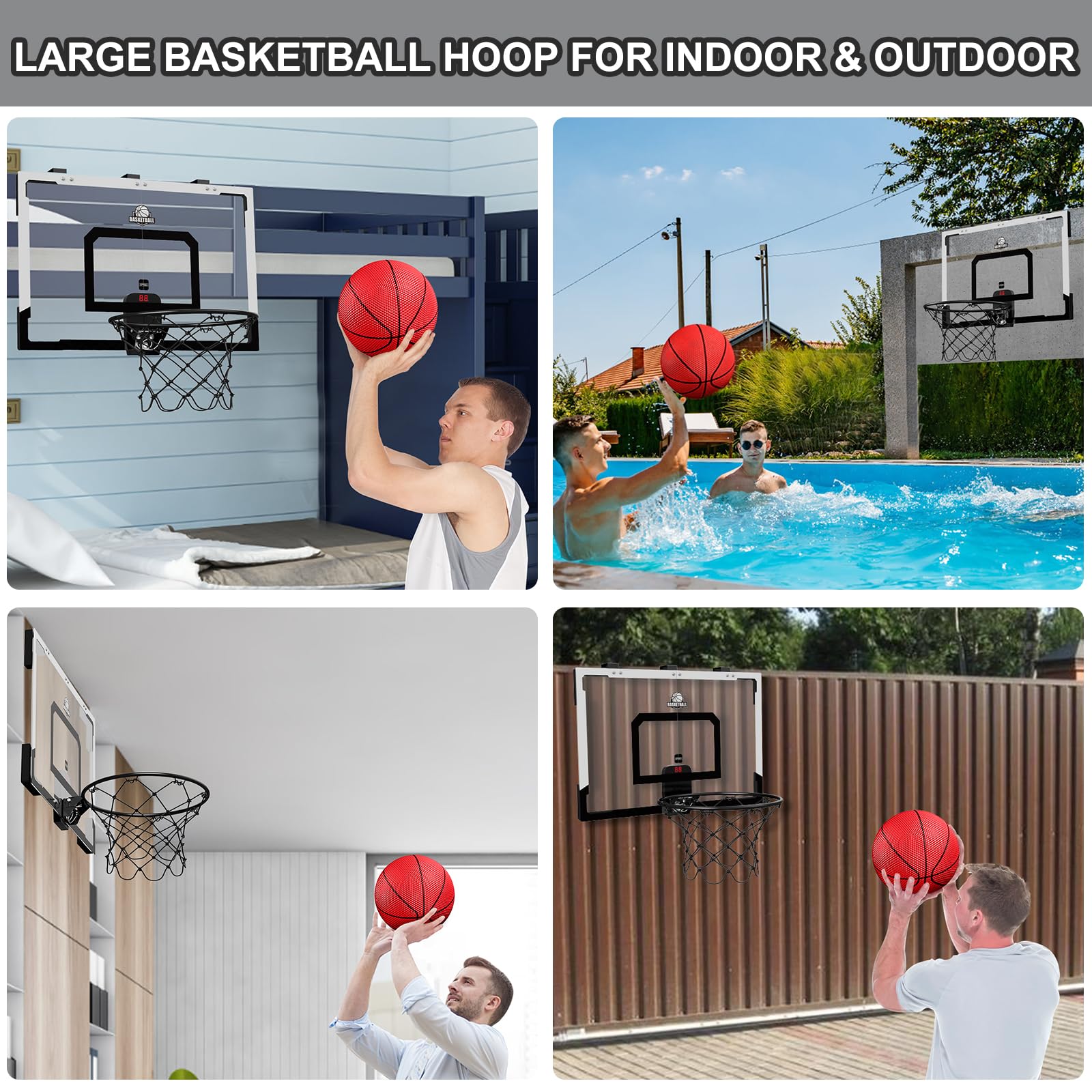 HYES included mini and full-sized basketballs for family play