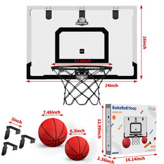 HYES includes large and small basketballs for varied home play.
