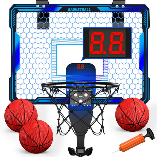 HYES indoor hoop with 7 LED lights for vibrant night play
