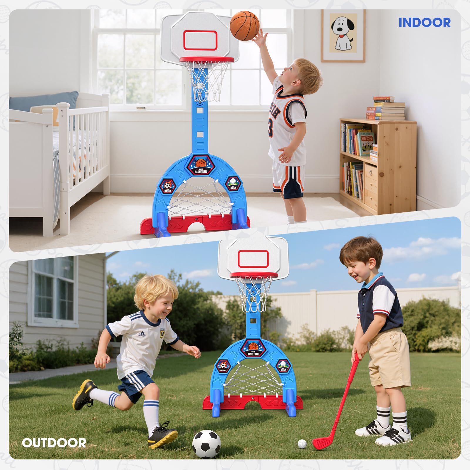 HYES indoor-outdoor playset crafted from sturdy plastic for versatile use.
