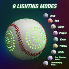 HYES LED baseball nine modes glow supports night play.