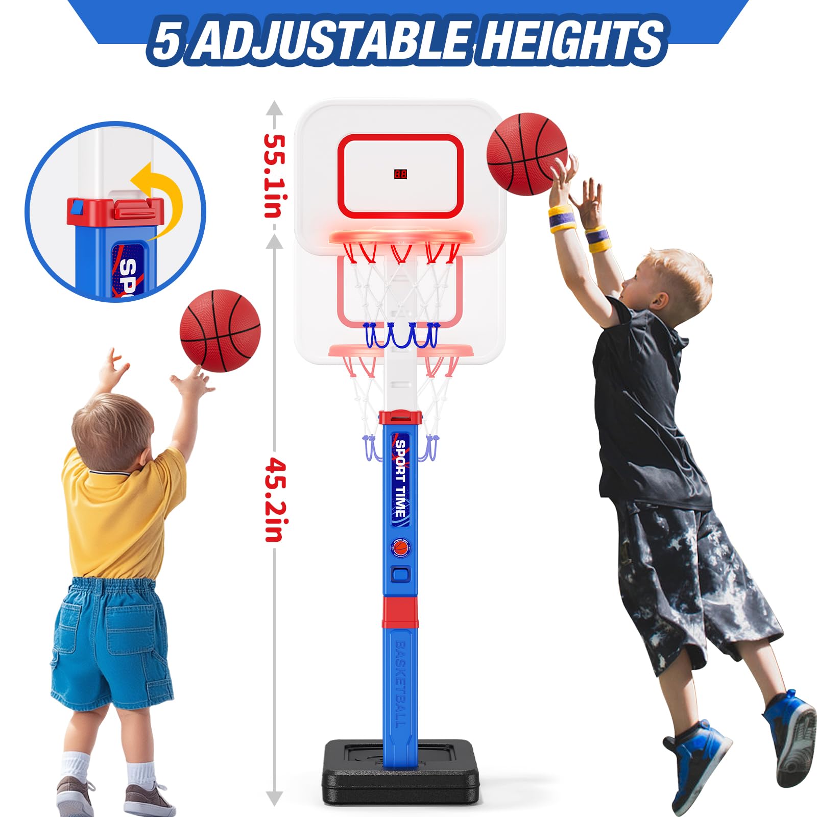 HYES LED light-up rim for exciting night-time shooting practice.