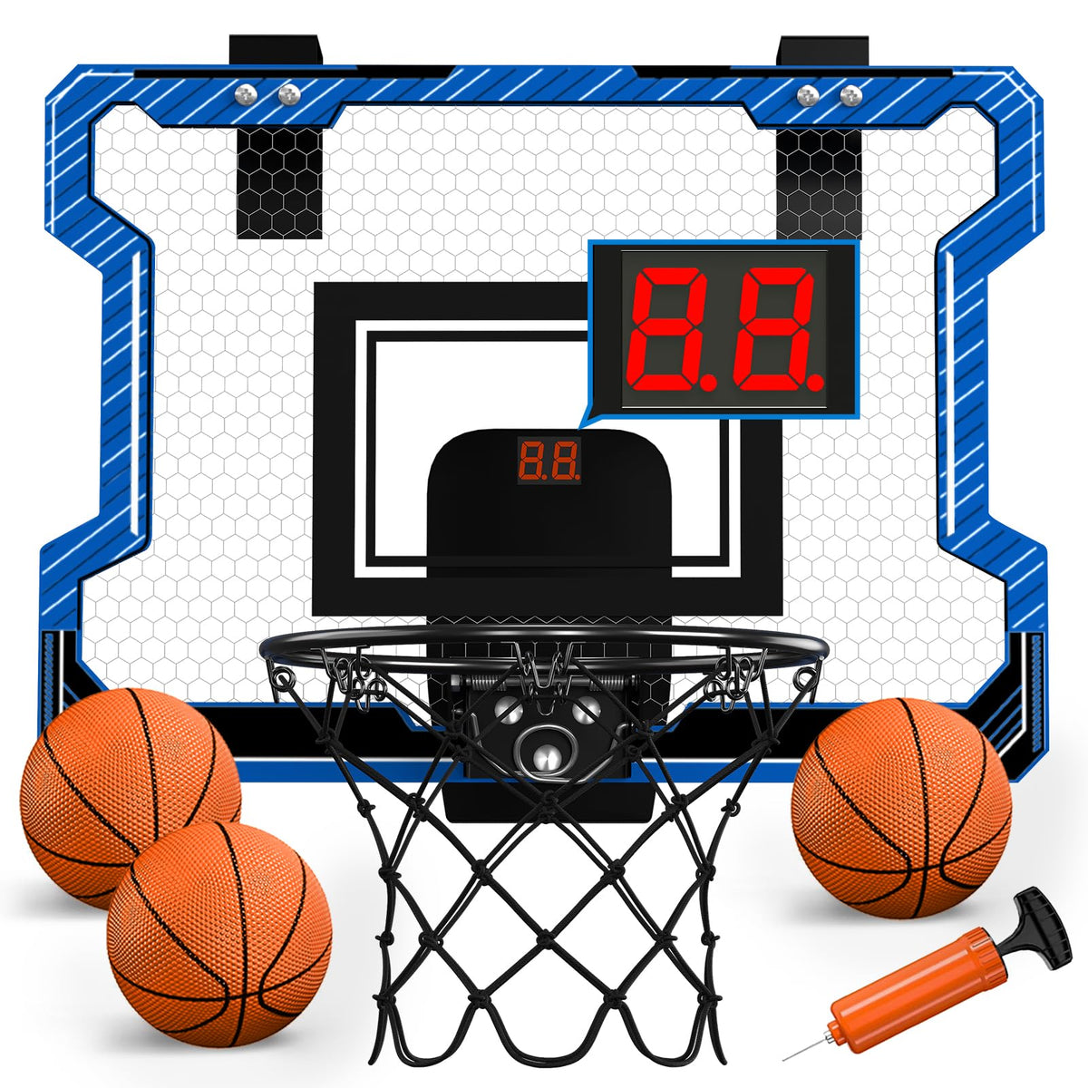 HYES Mini Basketball Hoop door-assembly: easy over-the-door setup for instant play.