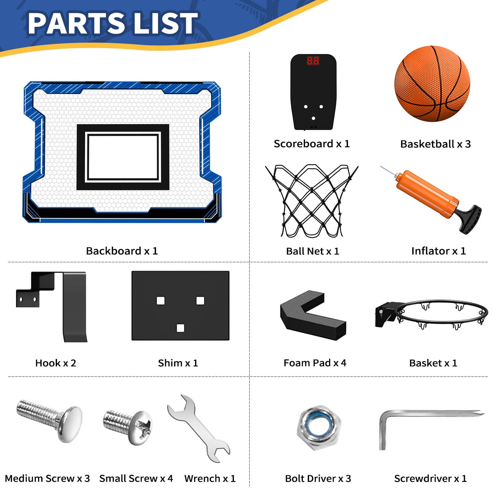 HYES foldable hoop: portable setup for indoors and outdoor fun.