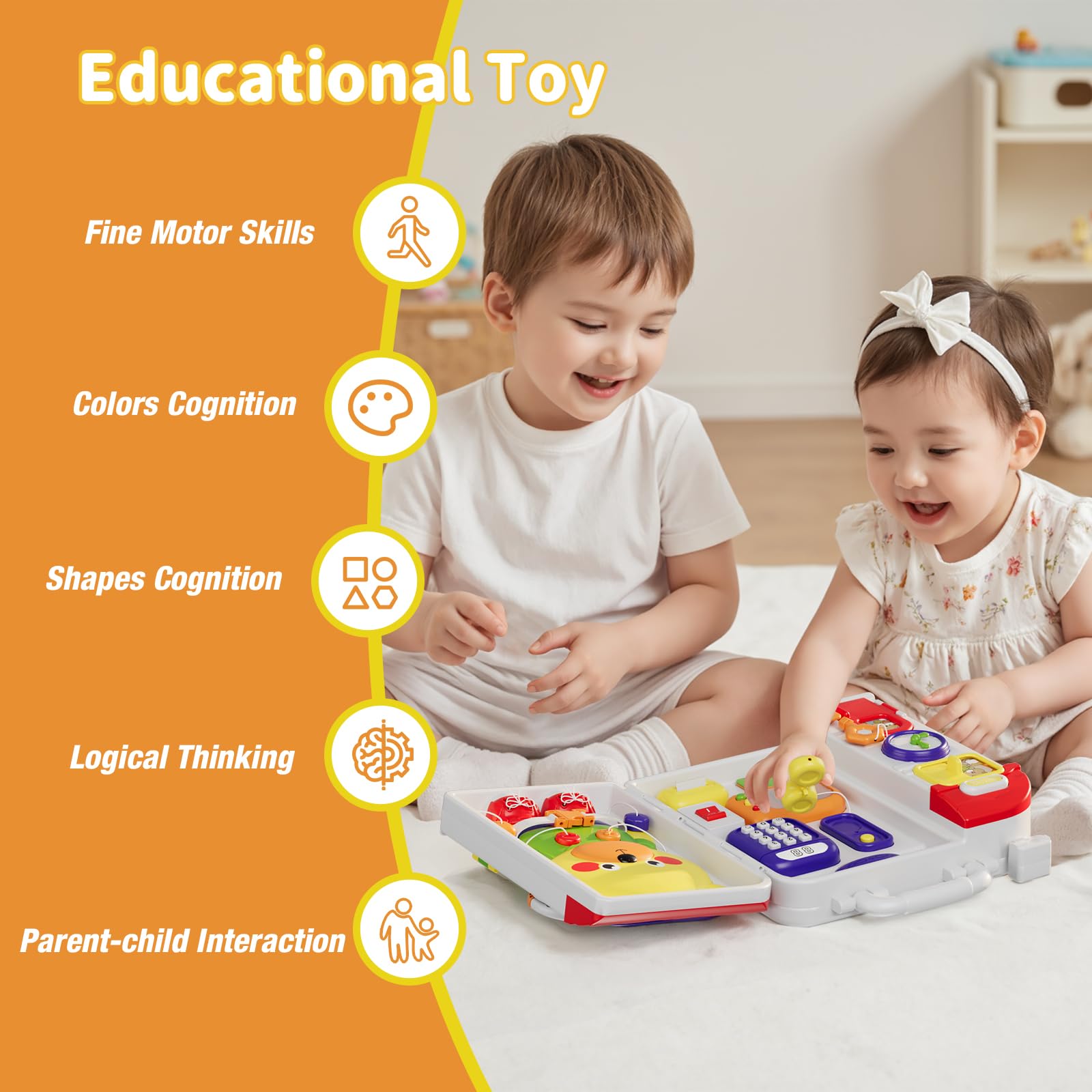 HYES Montessori Busy Board clock-adjusting builds time-telling familiarity