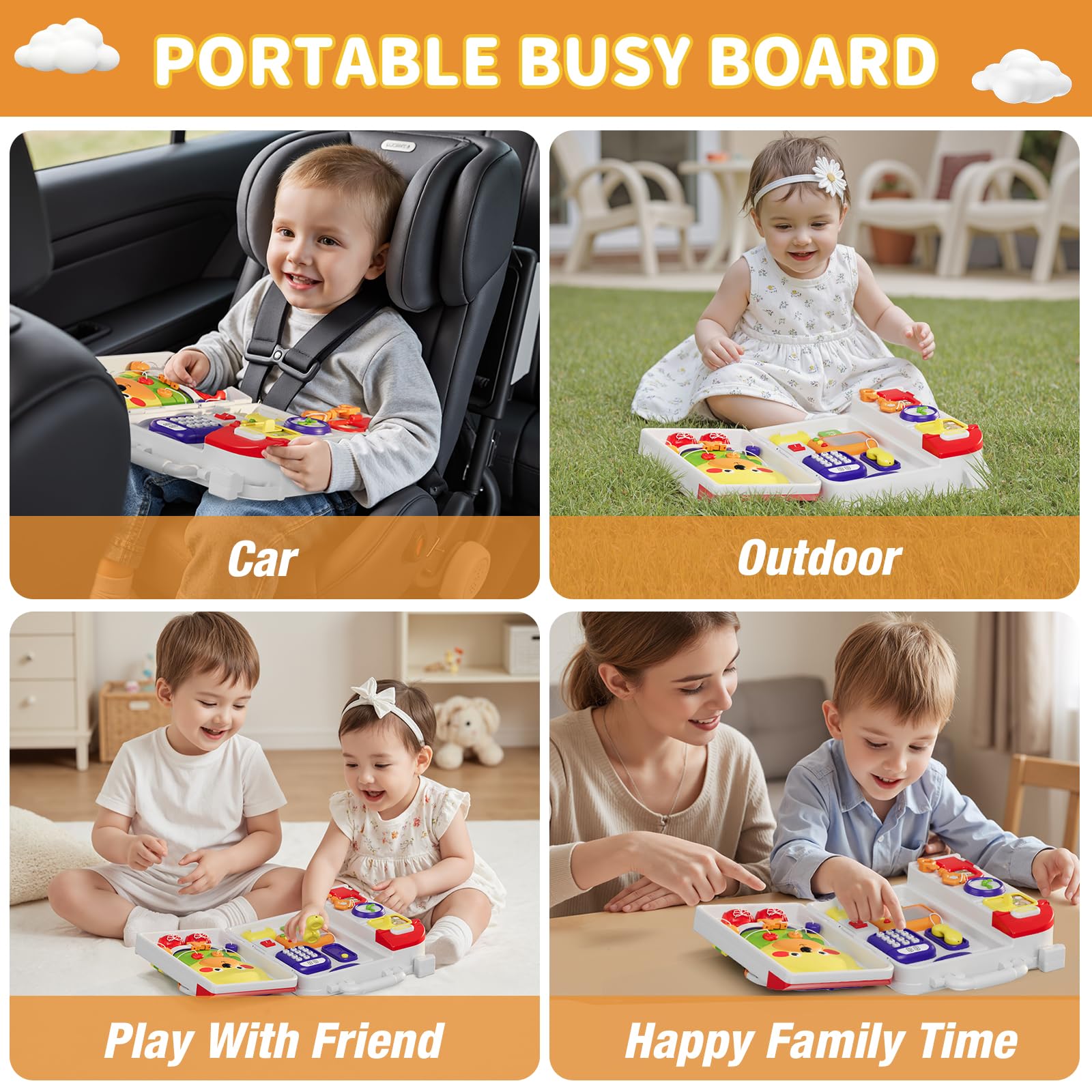 HYES Montessori Busy Board musical-play sounds engage auditory curiosity