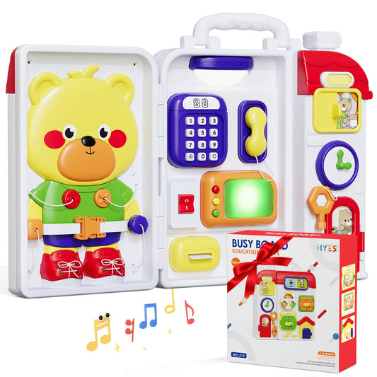 HYES Montessori Busy Board full play surface promotes versatile toddler exploration