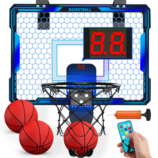 HYES remote-control hoop over-door blue for quick indoor play
