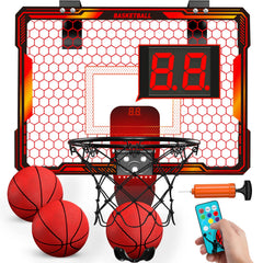 HYES remote control basketball hoop over door setup for quick home play