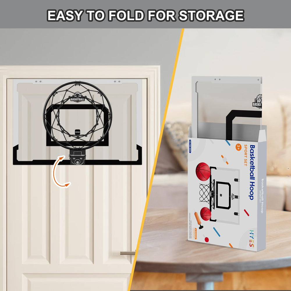 HYES shatterproof backboard with anti-vibration pads protects doors and reduces noise.