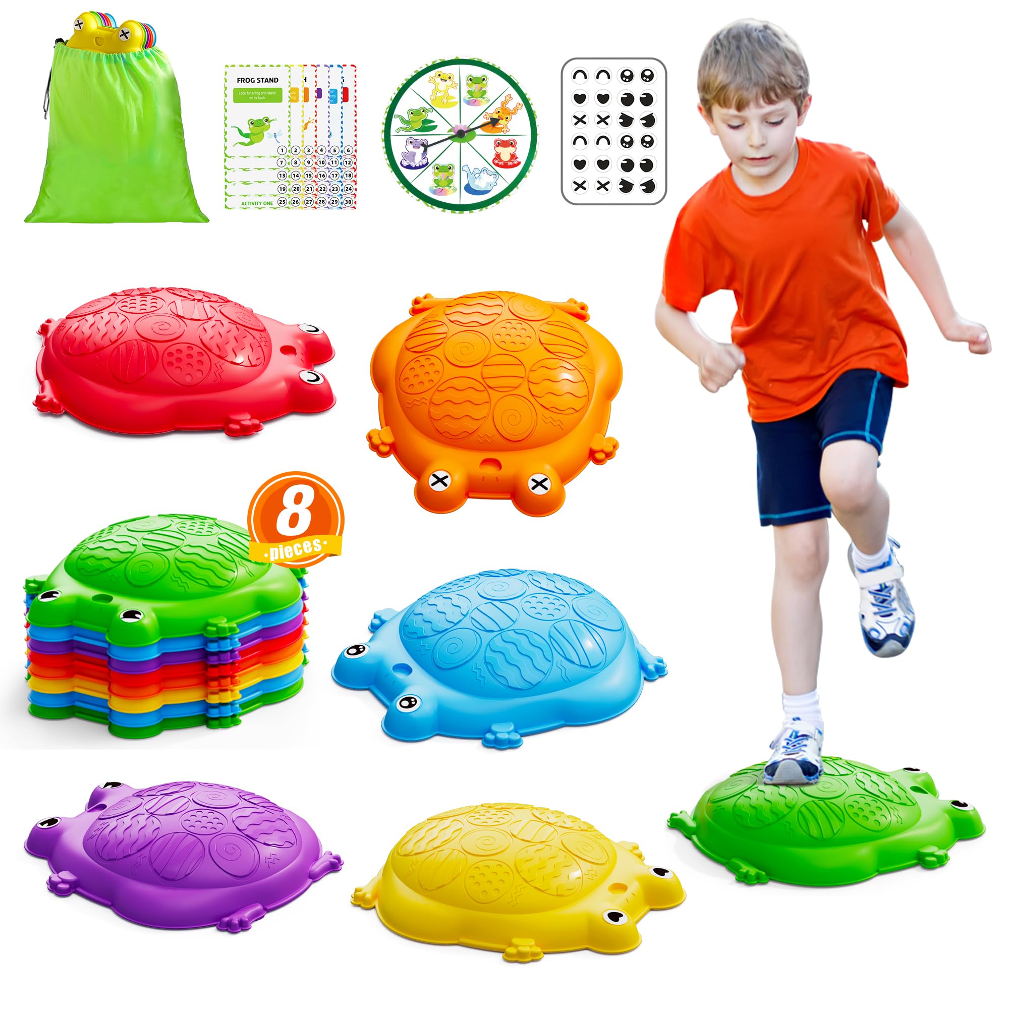 HYES stepping stones setup for kids indoors improves balance and coordination.