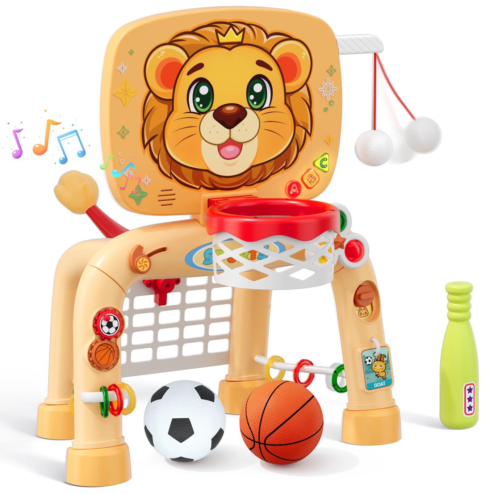 HYES toddler basketball hoop for indoor play boosts coordination.