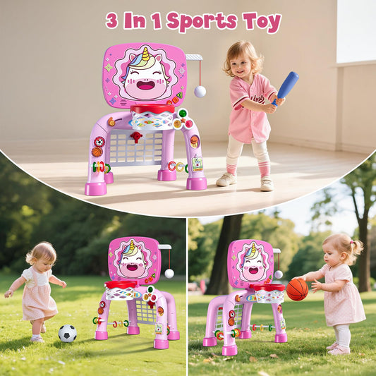 HYES toddler soccer goal 3in1 invites kicking practice and active play.
