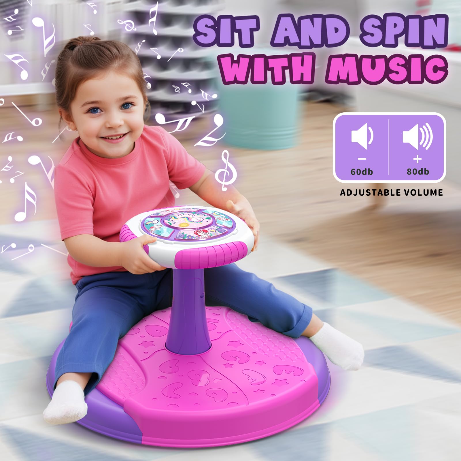 HYES Unicorn Sit and Spin with tool-free assembly and quick setup.