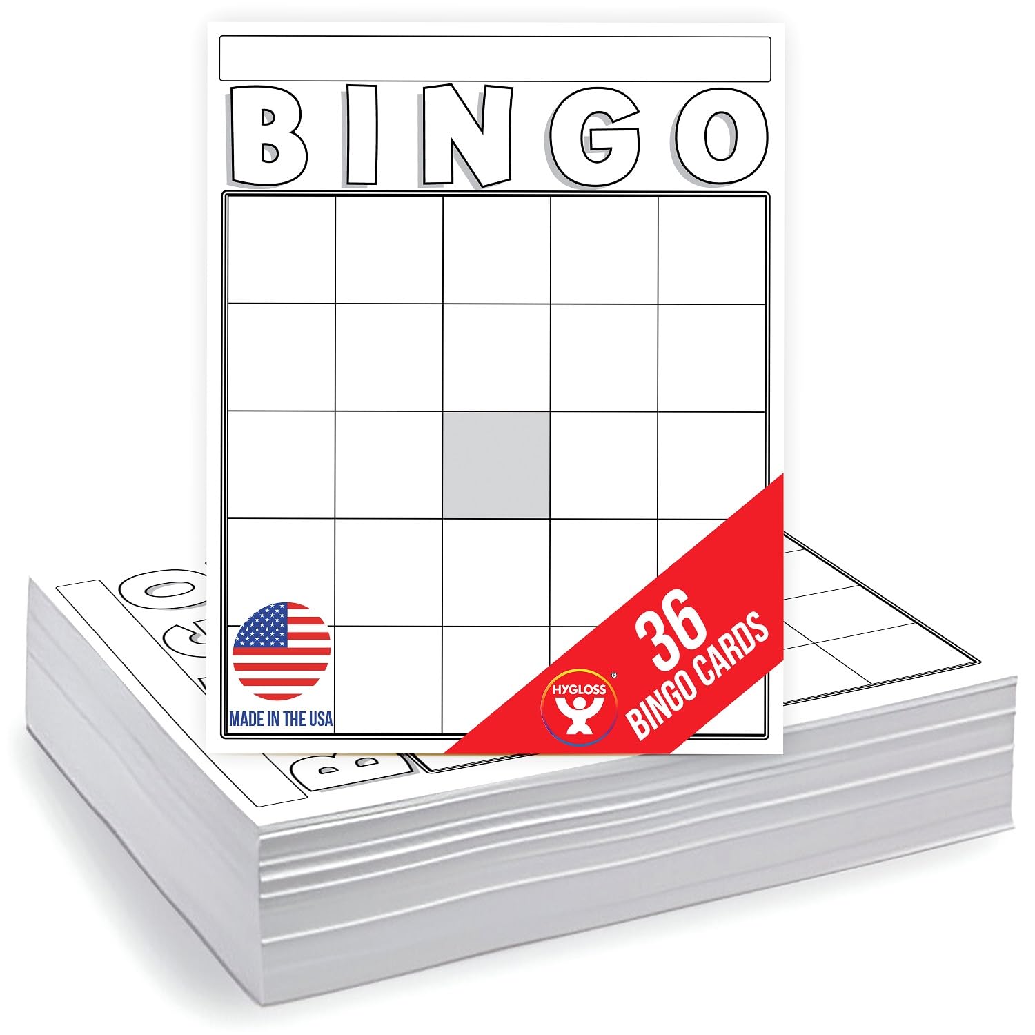 Hygloss blank white bingo cards in large format for classrooms.