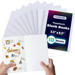 Hygloss white blank book cover ideal for journaling and storytelling.
