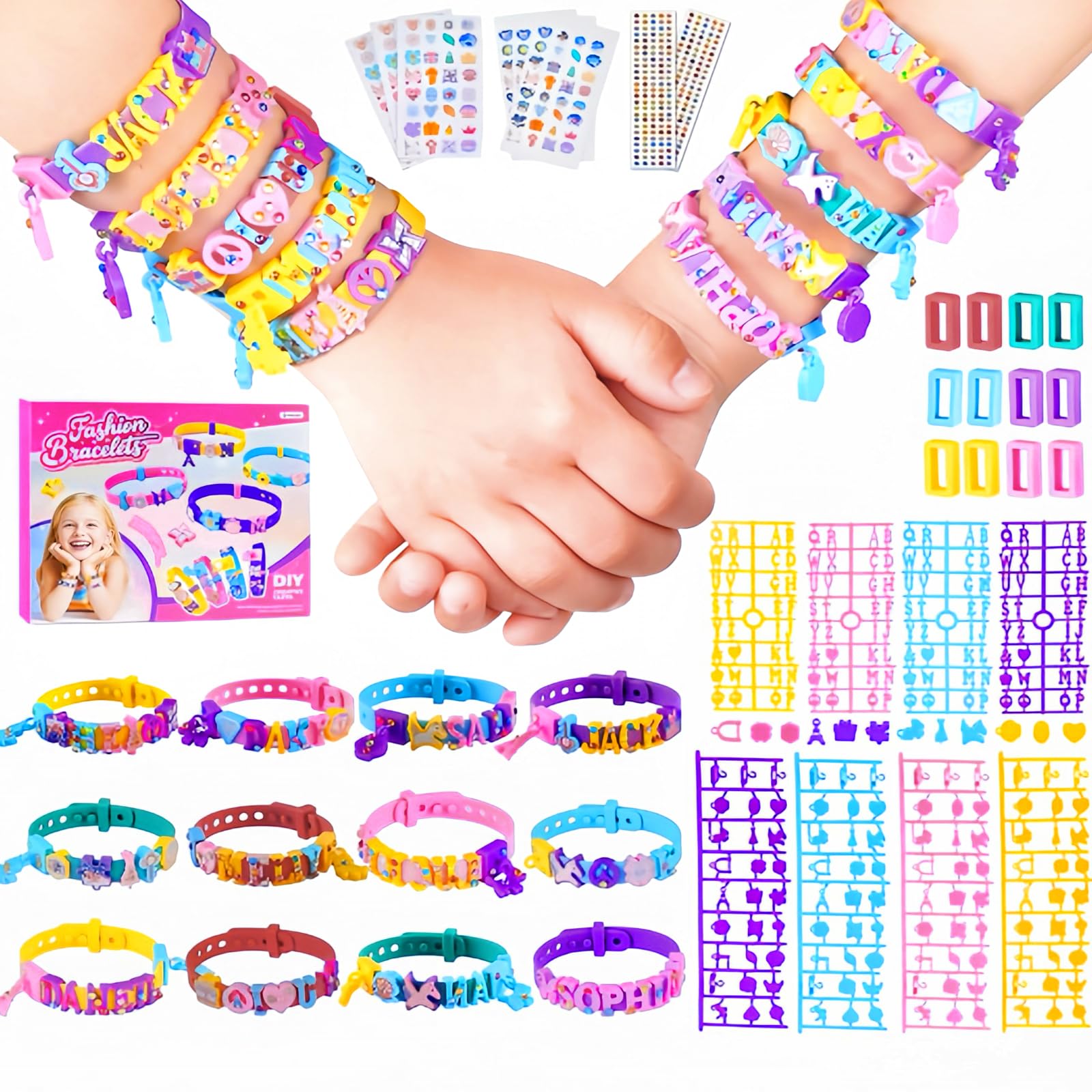 HYH friendship bracelet kit contents laid out for creative play and learning