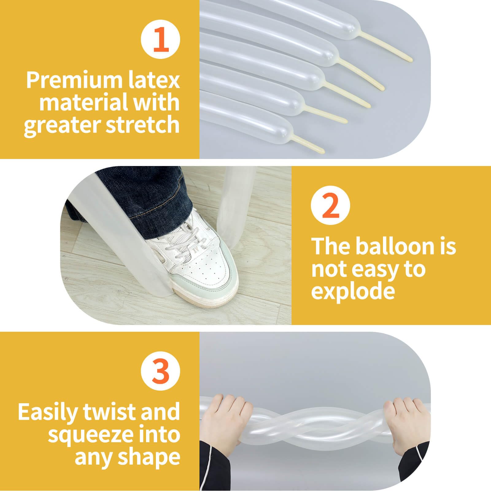 HYKJNBW clear latex balloons 12 inches pre-inflation look