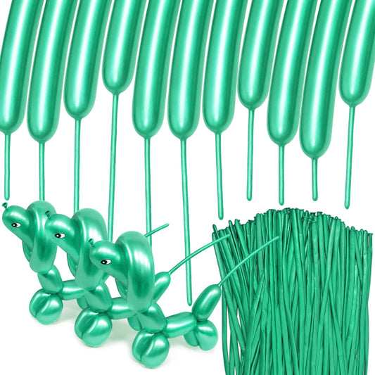 HYKJNBW green chrome 260 balloons for vibrant party décor and eye-catching balloon art.