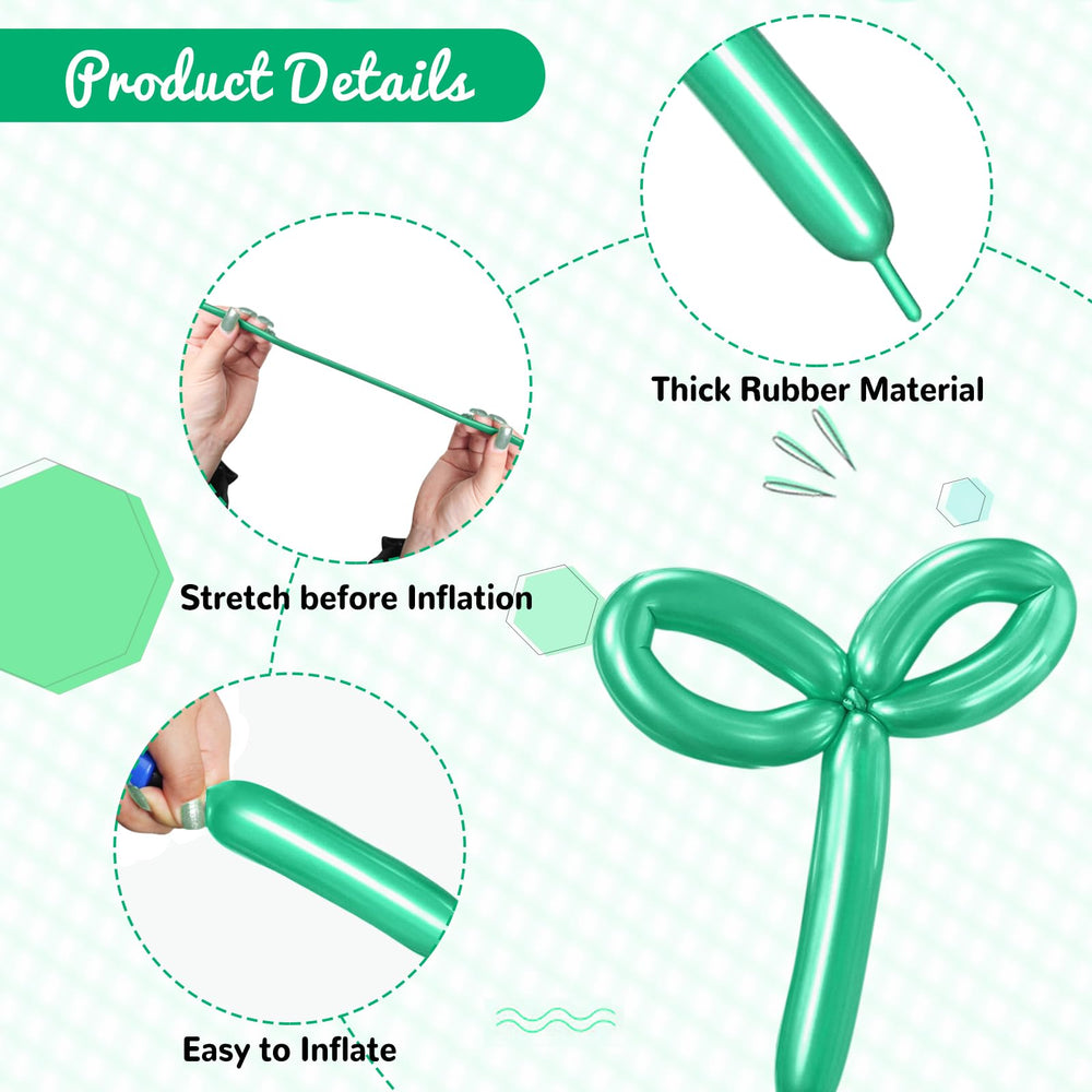 HYKJNBW thick latex 260 balloons offer strong elasticity for easy folding and shaping.